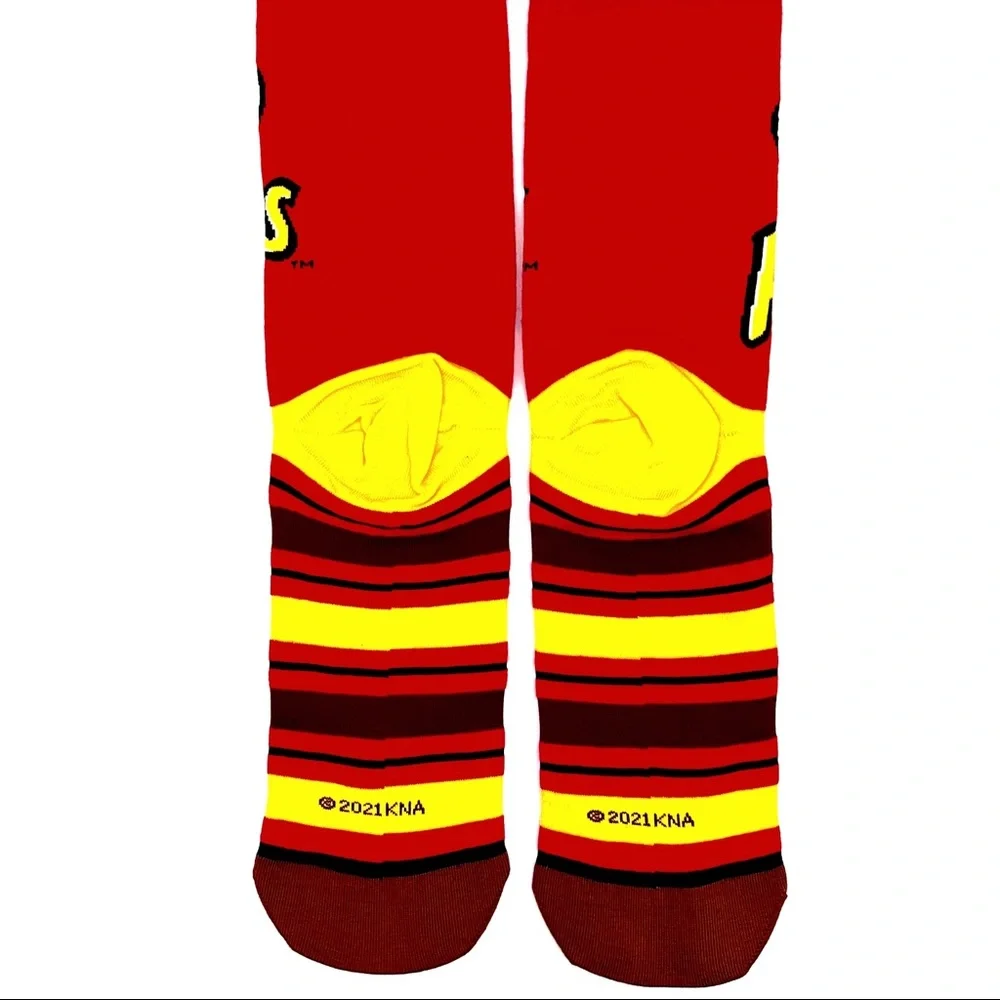 Odd Sox Pringles Original Chips Crew Socks Mens Womens  Logo Red Yellow Fun Gift